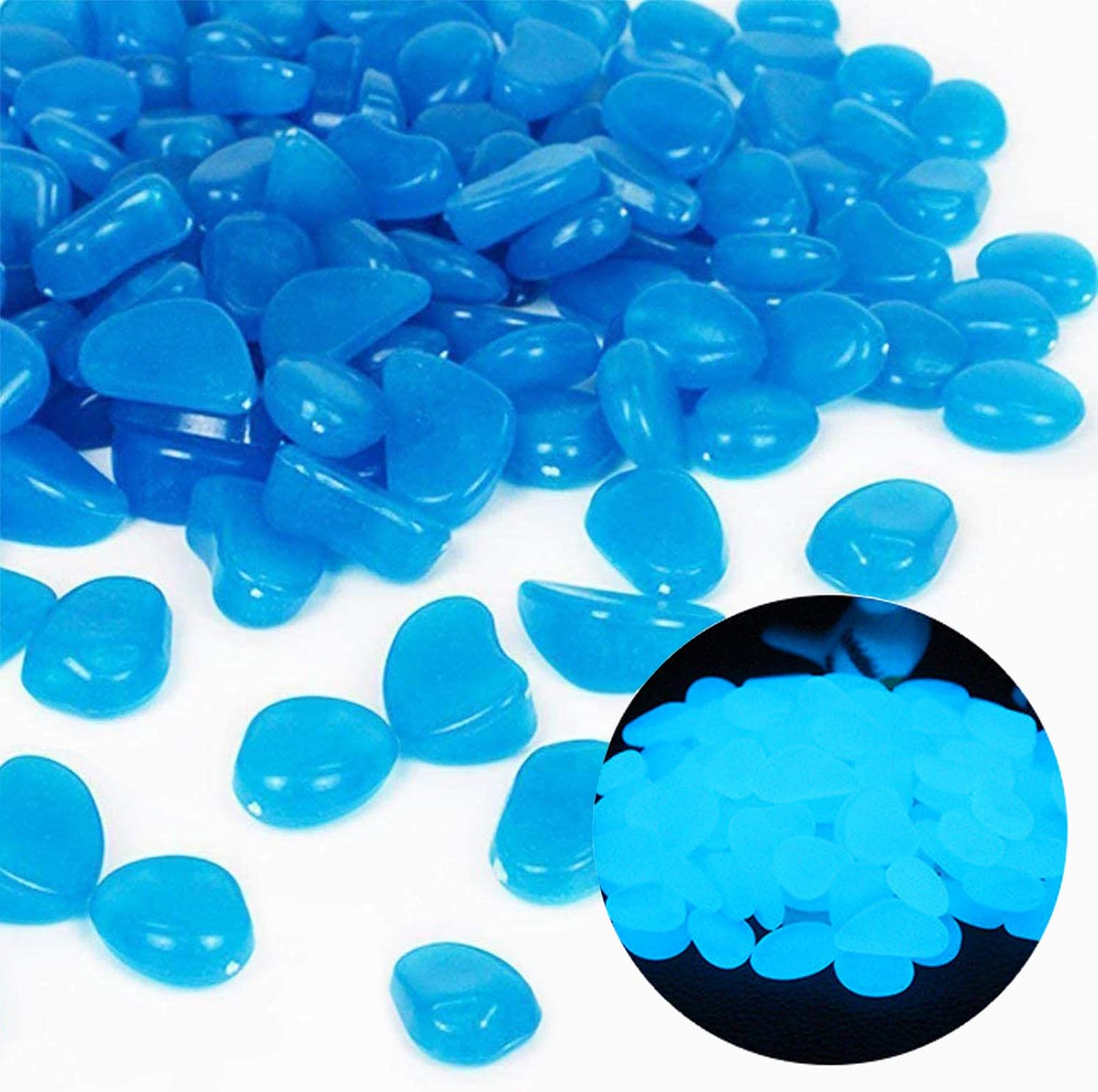 Aquarium Fish Buy - Fish Tank Rocks Glow Blue Pebbles