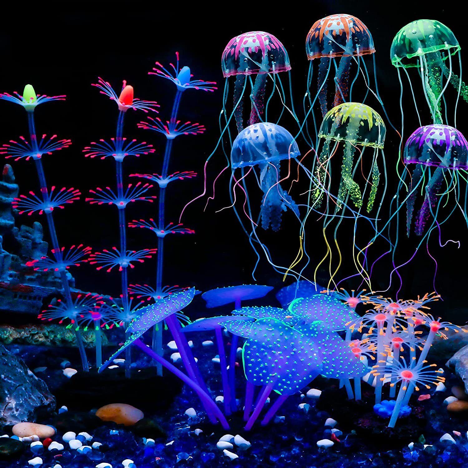Silicone Glowing Landscape Art - Aquarium Fish Artificial 评论和价格