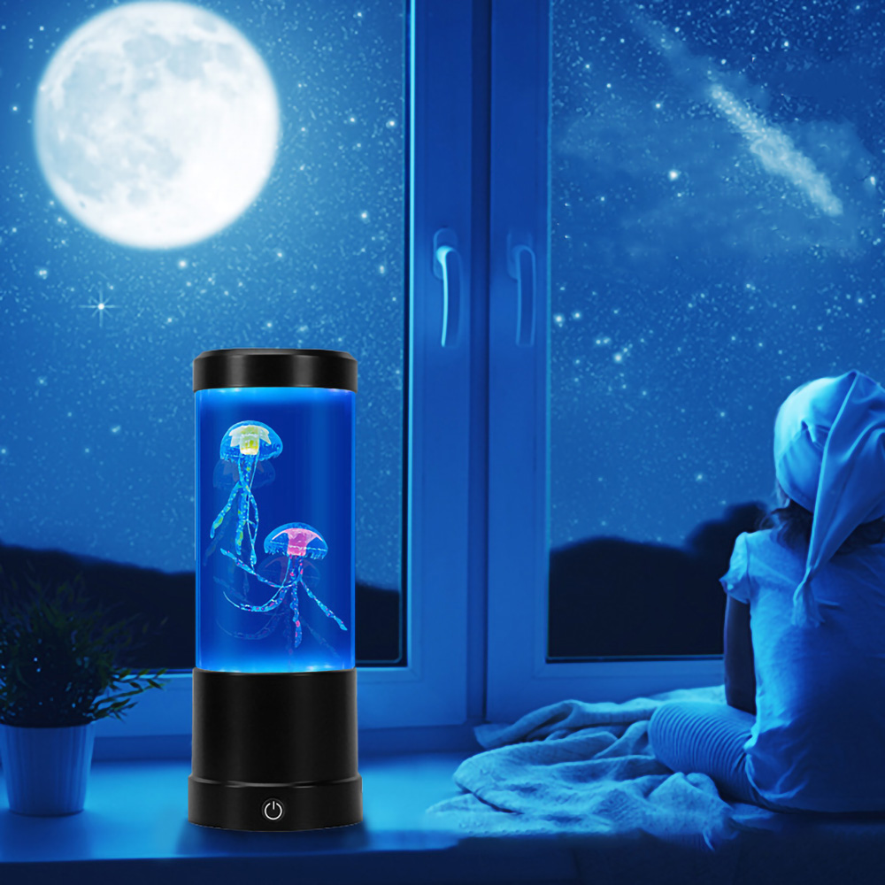 Jellyfish Lamp LED Remote Cont - Fish Toys For Aquarium 评论和价格