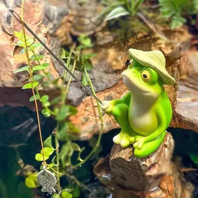 Cartoon Resin Frog Figurine Cr - Aquarium Fish Types 评论和价格
