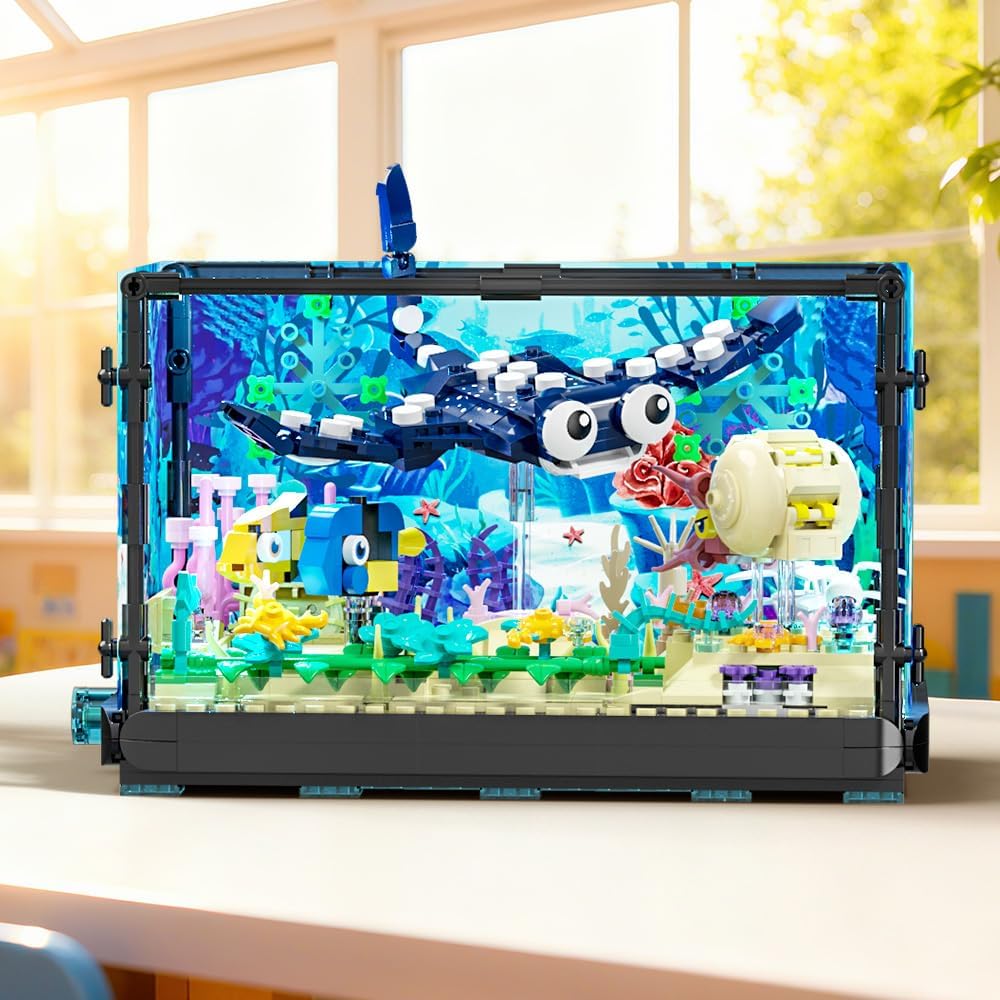 Fish Tank Building Set - Marin - Fish Toys For Aquarium 评论和价格
