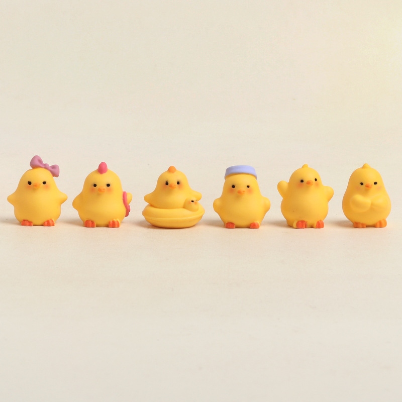 6Pcs Cute Resin Mini Chick Fig - Fish Toys For Aquarium 评论和价格