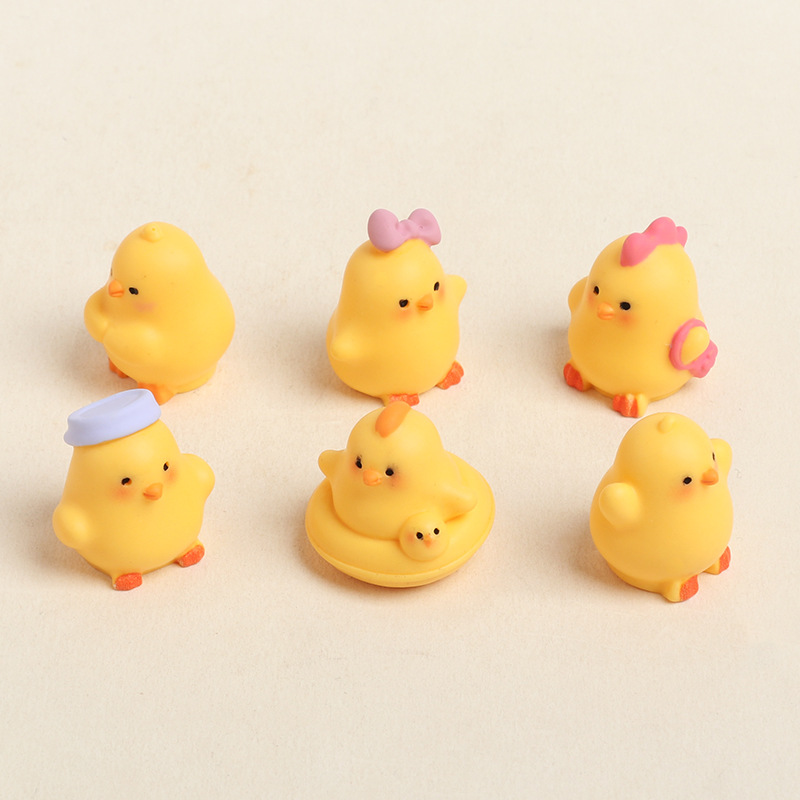6Pcs Cute Resin Mini Chick Fig - Fish Toys For Aquarium 评论和价格