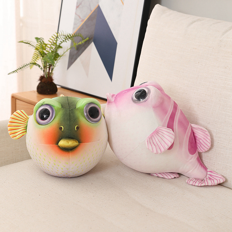 Real Life Pufferfish Plush Toy - Fish Toys For Aquarium 评论和价格